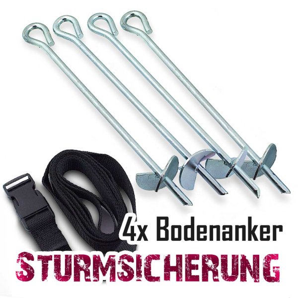 Trampolin Sicherungsset - 4x Bodenverankerung