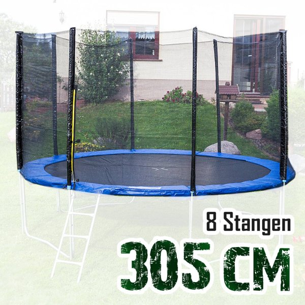 Sicherheitsnetz für 305cm Trampolin, ohne Pfosten für 8 Stangen