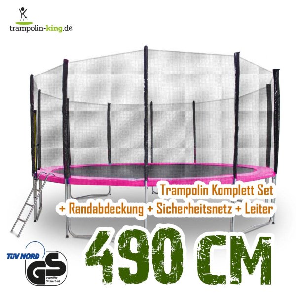 Trampolin 490cm Randabdeckung Pink