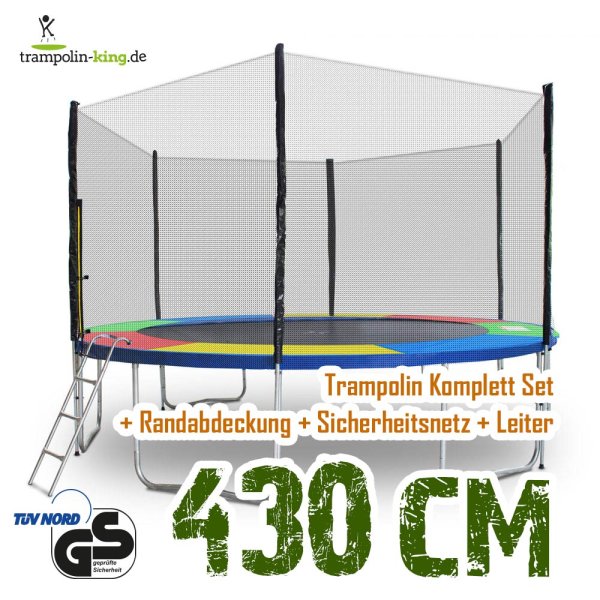 Trampolin 430cm Randabdeckung Bunt