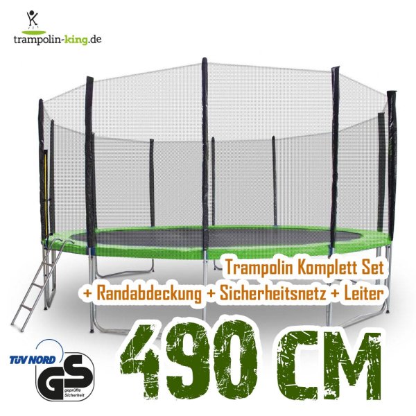 Trampolin 490cm Randabdeckung Hellgrün