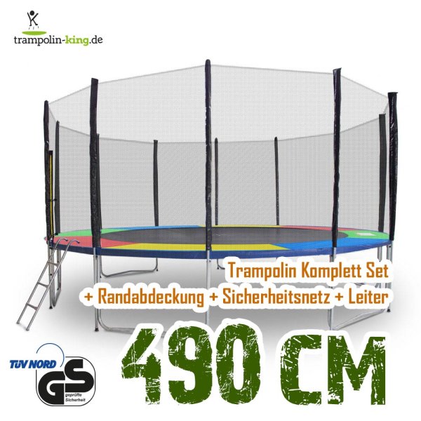 Trampolin 490cm Randabdeckung Bunt